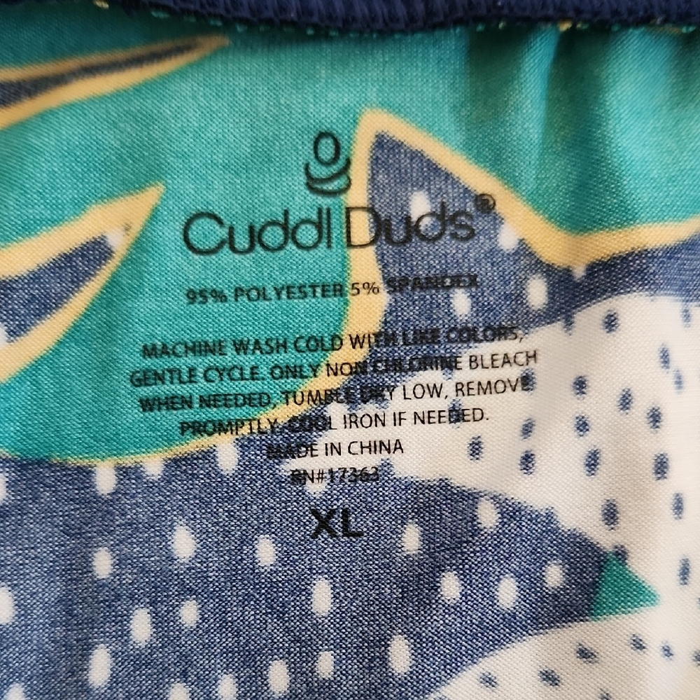 Cuddl Duds Tropical Print Capri Jammie Pants, Size Xl - Picture 2 of 3